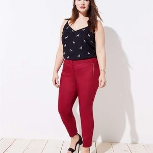 Loft Marisa fit Red Plus Zip Pocket Pants 26